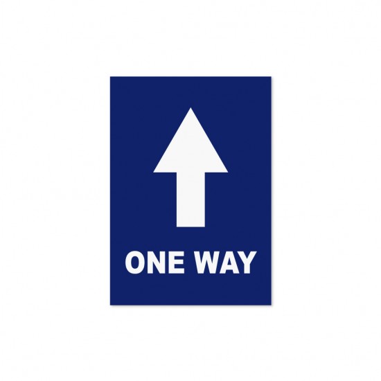 Covid-19 Floor Sticker One Way A5 Dark Blue 3pcs